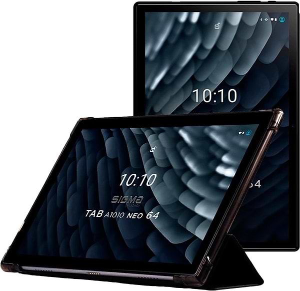 Фото - Уценка - Планшет Sigma mobile Tab A1010 Neo 4/64GB 4G Dual Sim Black+чехол-книга