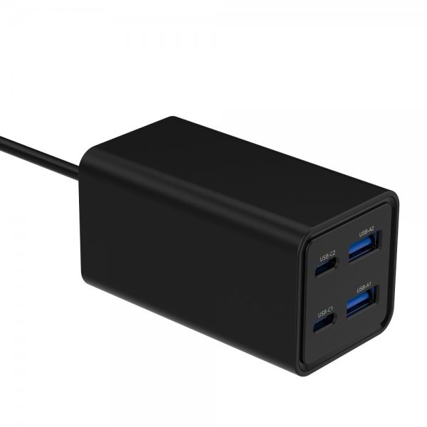 Фото - Мережевий зарядний пристрій Gembird 2xUSB-A QC3.0 30W+2xType-C PD 65W Black (TA-UC-2A2C-PD65-01-BK)