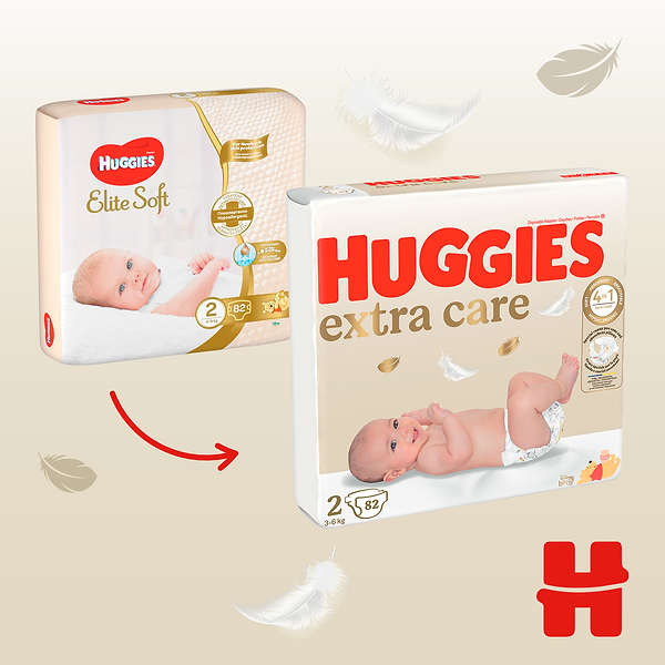 Фото - Одноразові підгузки Huggies Extra Care Розмір 2 (3-6 кг), M-Pack 164 шт. (5029053549637)