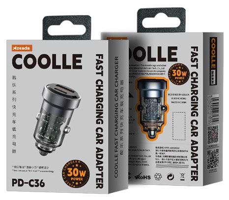 Фото - Автомобільний зарядний пристрій Proda Azeada Coolle (PD-C36-BK)