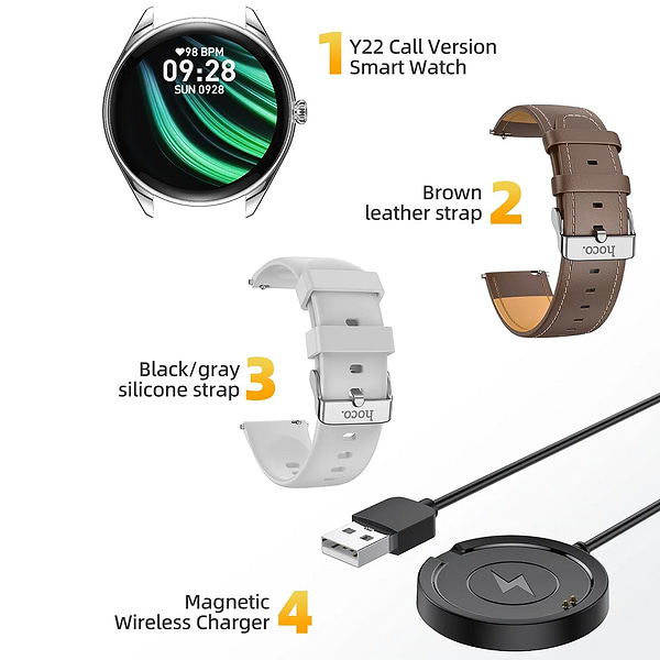 Фото - Смарт-часы HOCO Y22 AMOLED Smart sports watch(call version) Black (6942007628983)
