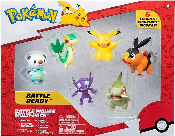 Фото - Набор игровых фигурок Pokemon W6 - СЭБАЛАЙ, ЭКСЬЮ, СНАЙВИ, ТЕПИГ, ОШАВОТТ, ПИКАЧУ (PKW3062)