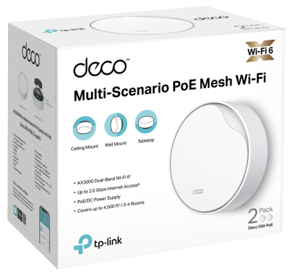 Фото - MESH система WiFi6 TP-Link Deco X50-PoE(2-pack)