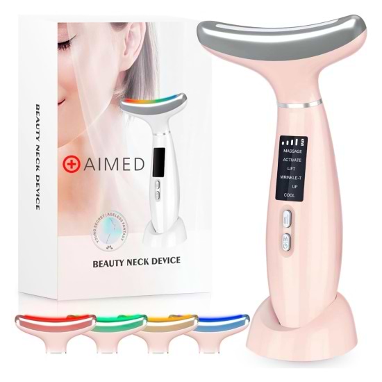 Фото - Масажер для обличчя AIMED Neck RF Lifting EMS+LED Pink (AI-NeckEMS_pink)