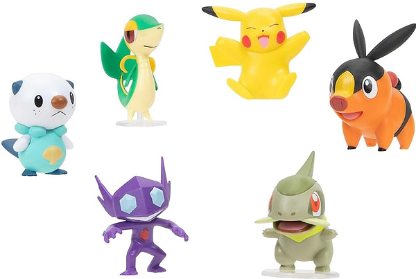 Фото - Набор игровых фигурок Pokemon W6 - СЭБАЛАЙ, ЭКСЬЮ, СНАЙВИ, ТЕПИГ, ОШАВОТТ, ПИКАЧУ (PKW3062)