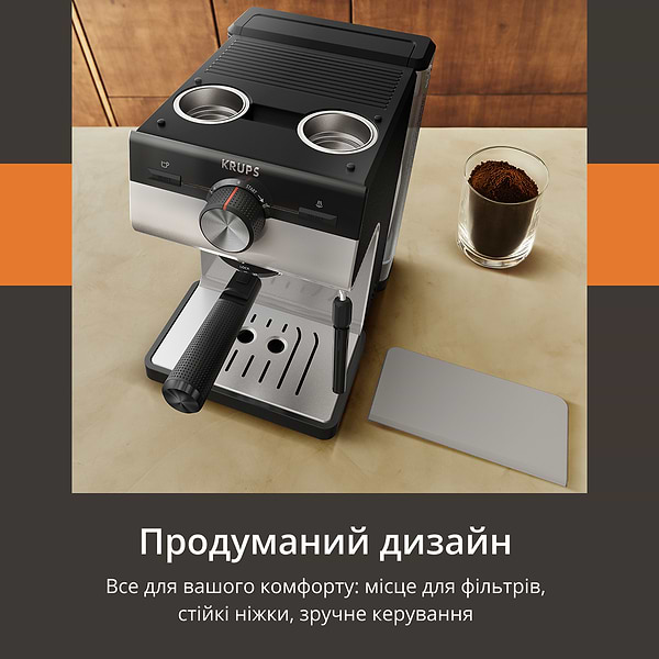 Фото - Кавоварка ріжкова Krups XP381B10 OPIO GREY