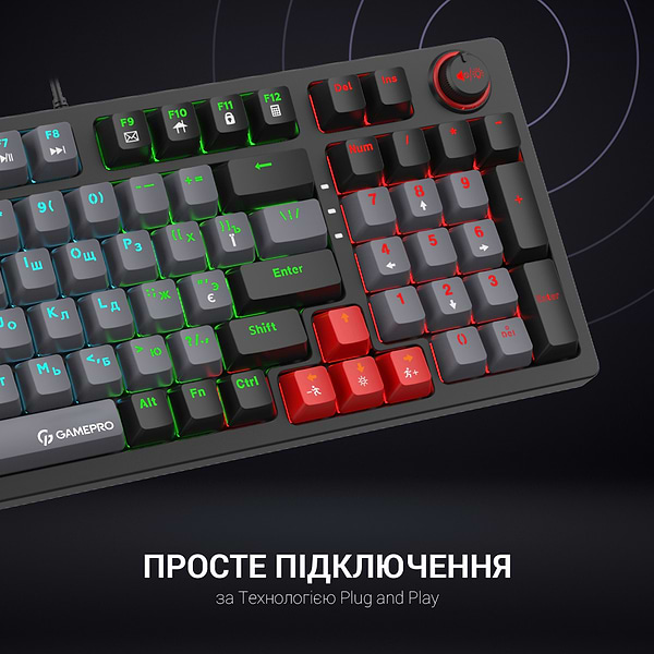 Фото - Клавіатура дротова ігрова GamePro MK120R