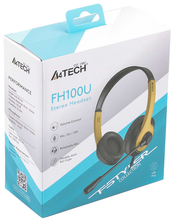 Фото - Гарнитура проводная A4tech FH100U Bumblebee