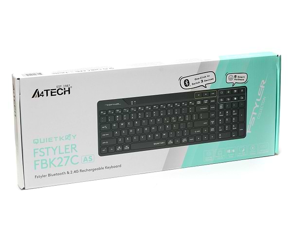 Фото - Клавіатура бездротова A4tech FBK27C AS (Black)