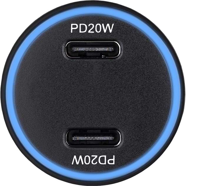 Фото - Автомобильное зарядное устройство Brevia ePower DualCharge Display 40W 2xUSB-C (46040DCLB)