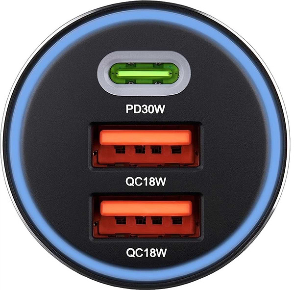 Фото - Автомобильное зарядное устройство Brevia ePower TriCharge 66W 1xUSB-C+2xUSB-A (46066DUCLB)