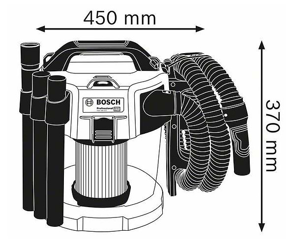 Фото - Пылесос для сухой уборки без мешка Bosch GAS 18V-10 L без АКБ и ЗУ (0.601.9C6.302)