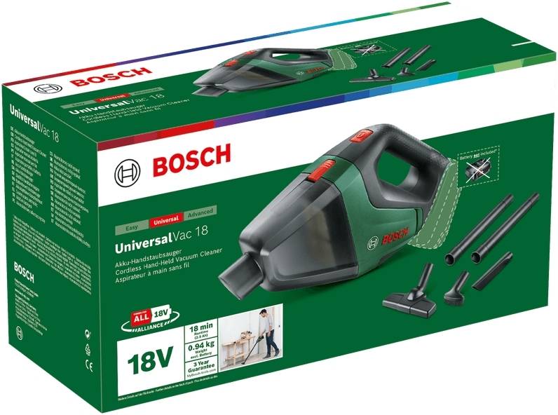 Фото - Пылесос ручной для дома Bosch UniversalVac 18 без АКБ и ЗУ (0.603.3B9.102)