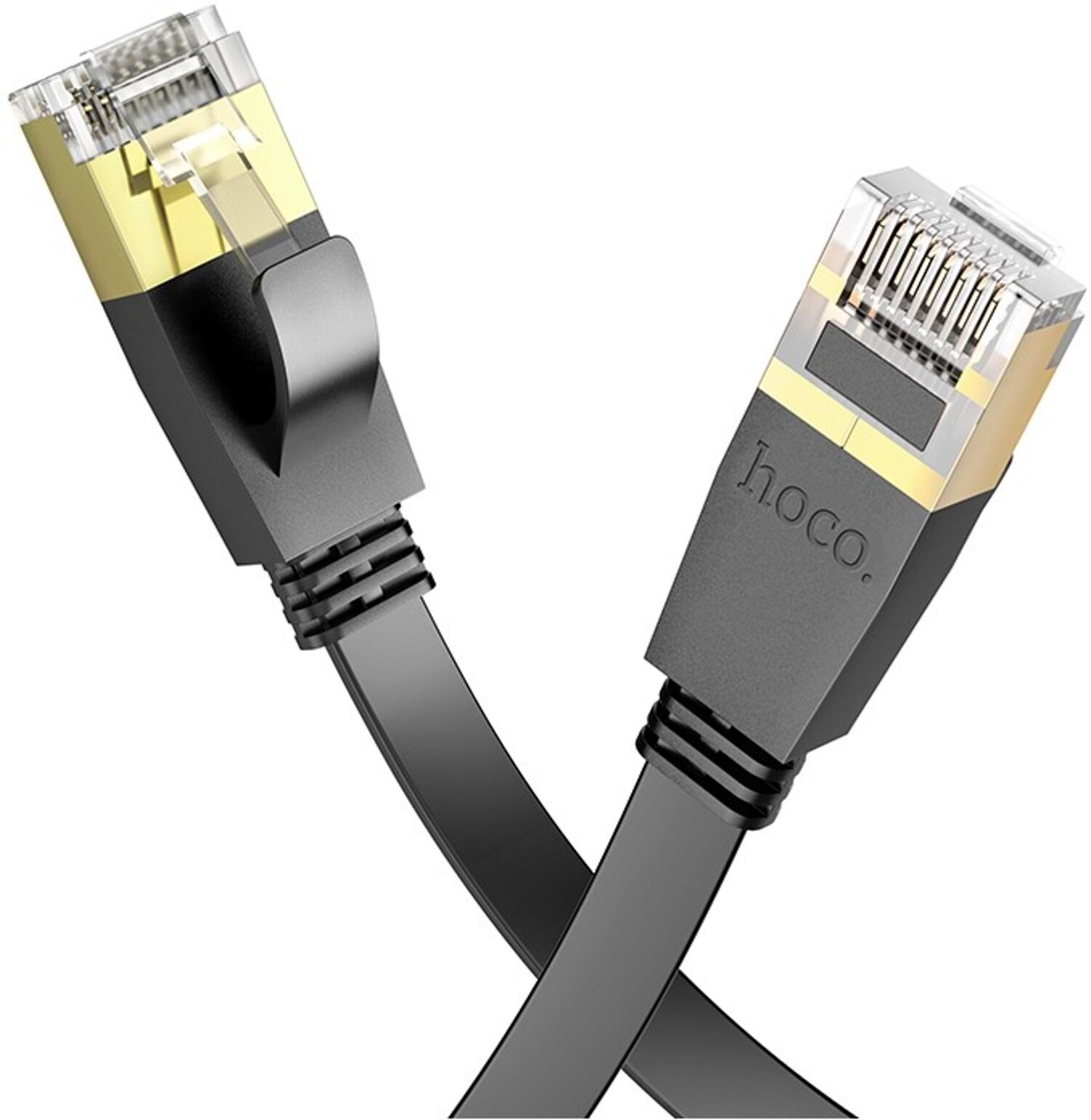Кабель патч-корд HOCO US07 General pure copper flat network cable 20 м Black (6931474780720)