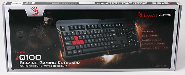 Фото - Клавіатура дротова ігрова Bloody Q100 (Black)