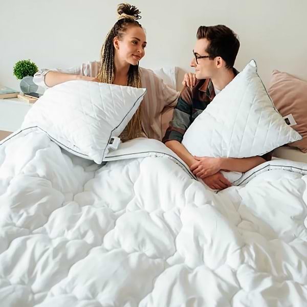 Фото - Подушка стандартна MirSon бавовняна 1287 Eco Silver Середня 70х70 см (2200001537941)