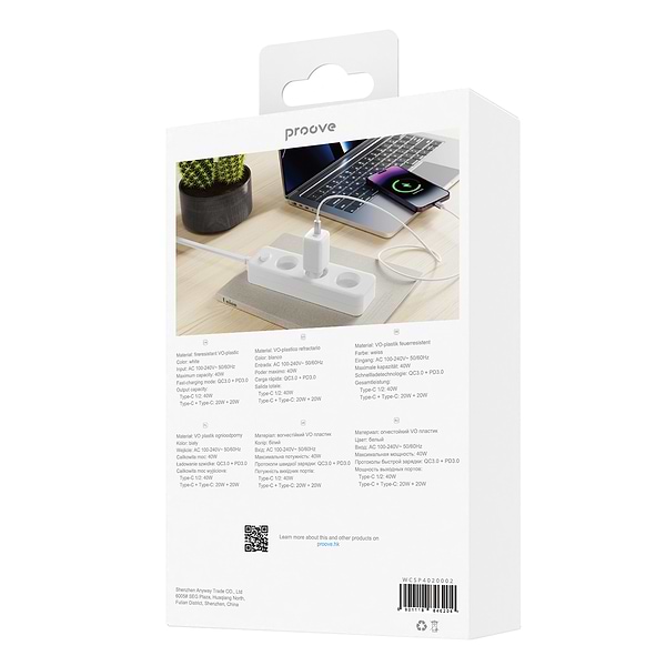 Фото - Мережевий зарядний пристрій Proove Silicone Power 40W (Type-C + Type-C) White