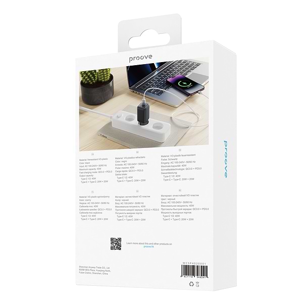 Фото - Мережевий зарядний пристрій Proove Silicone Power 40W (Type-C + Type-C) Black