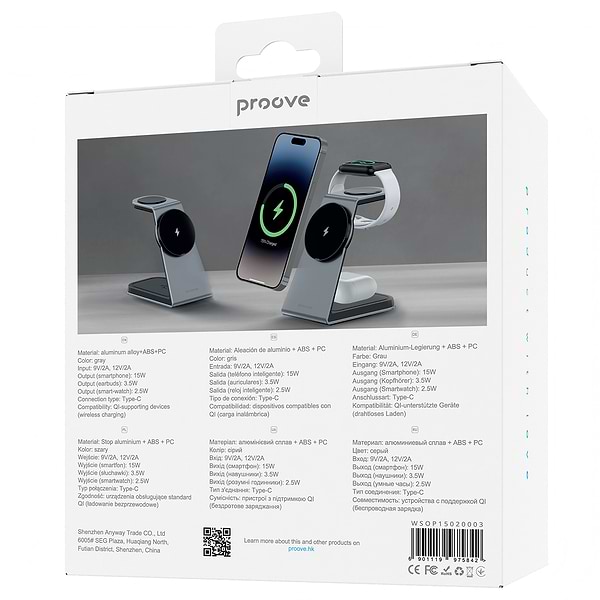 Фото - Беспроводное зарядное устройство Proove Omni Power 3 in 1 Gray