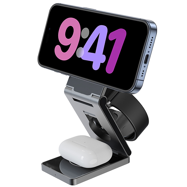 Фото - Бездротовий зарядний пристрій Proove Titan Volt 3 in 1 Gray