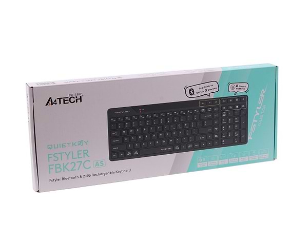 Фото - Клавіатура бездротова A4tech FBK27C AS (Black)