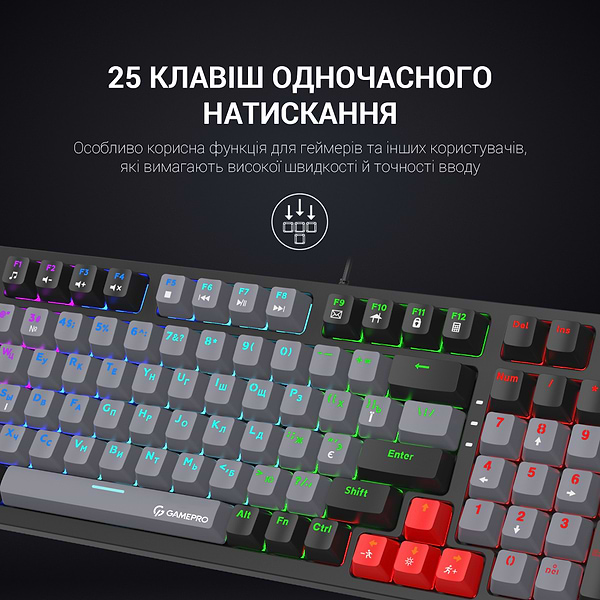 Фото - Клавіатура дротова ігрова GamePro MK120R