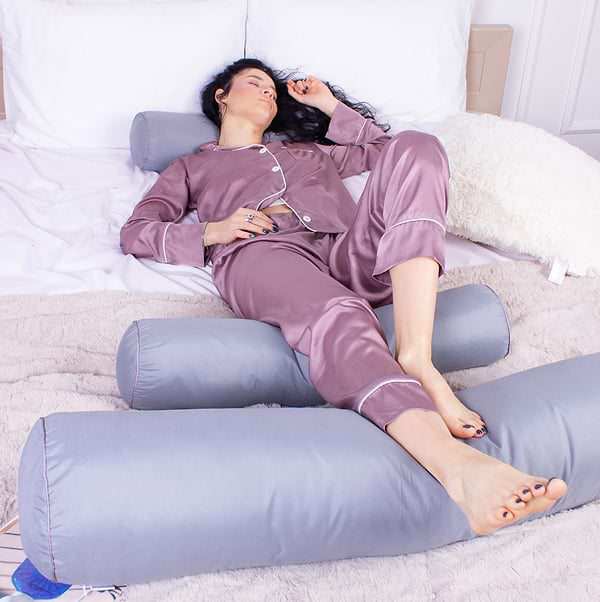 Фото - Подушка валик MirSon №8341 Eco Line Gray BamBoo 70х20 см (2200006250340)