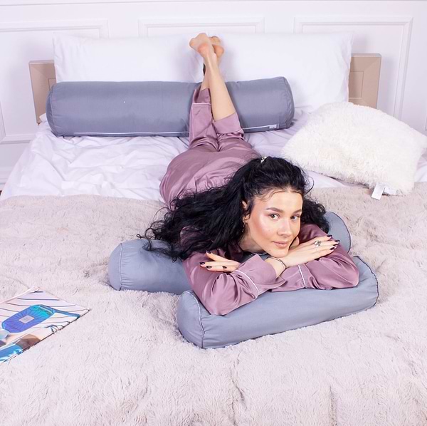 Фото - Подушка валик MirSon №8341 Eco Line Gray BamBoo 70х20 см (2200006250340)