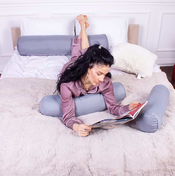 Фото - Подушка валик MirSon №8341 Eco Line Gray BamBoo 70х20 см (2200006250340)