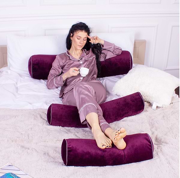 Фото - Подушка валик MirSon №8127 Velvet Line 28-0002 Excalibur EcoSilk 60х16 см (2200006249023)