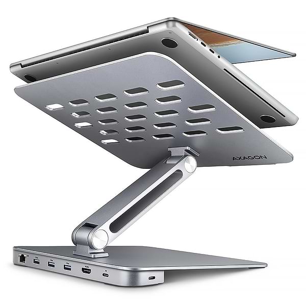 Фото - Підставка під ноутбук AXAGON HMC-STND USB-C 5Gbps ALUMINUM STAND & HUB 7in1 (HMC-STND)