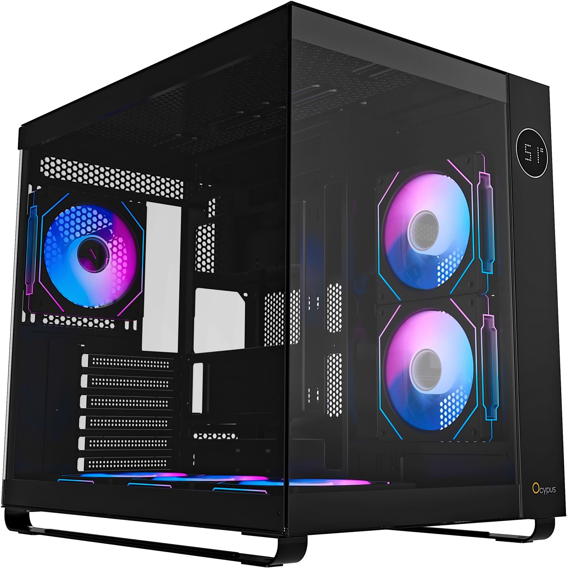 Корпус OCYPUS ATX W/O PSU IOTA C70 BK ARGB (IOTA-C70-BKD600XX-GL)