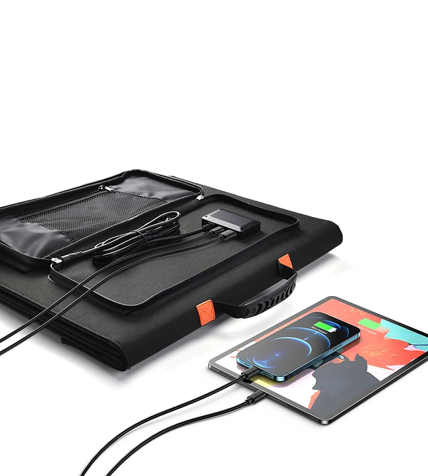 Фото - Портативна сонячна панель Choetech 120W 1x120W,1хUSB QC3.0 18W,1хUSB-C PD3.0 60W, 1xUSBA 12W (SC008)