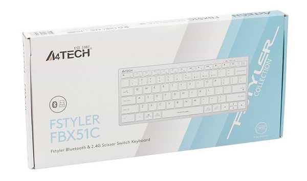 Фото - Клавіатура бездротова A4tech Fstyler FBX51C (White)
