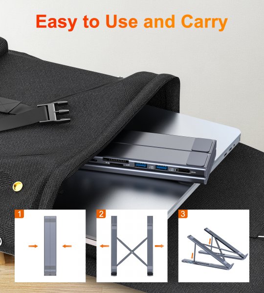 Фото - Подставка под ноутбук Choetech USB-C 7-в-1 (HUB-M48-GY)