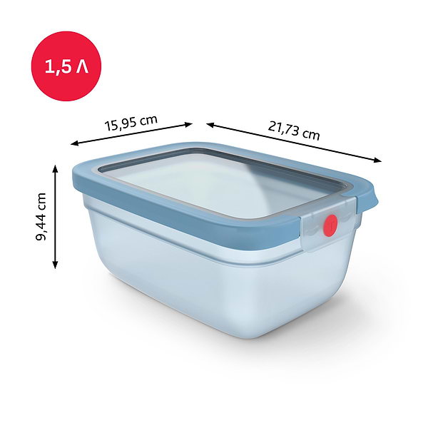 Фото - Ємність для зберігання Tefal N1211010 ONECLICK, 1,5 л блакитний