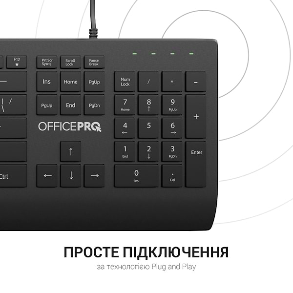 Фото - Клавіатура дротова OfficePro SK360 Black