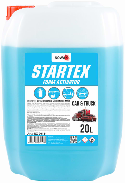Фото - Пена для мойки авто NOWAX концентрат-активатор STARTEX Foam Activator для бесконтактной мойки 20 л (NX20131)