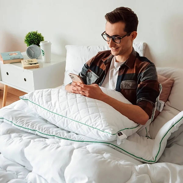 Фото - Подушка стандартна MirSon вовняна Eco Aloe Vera 144 Середня 40х60 см (2200000393524)