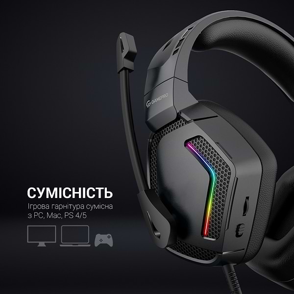 Фото - Гарнітура дротова ігрова GamePro HS605 RGB