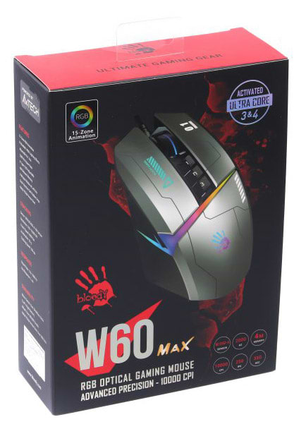 Фото - Мышь проводная игровая Bloody W60 Max (Gun Grey)