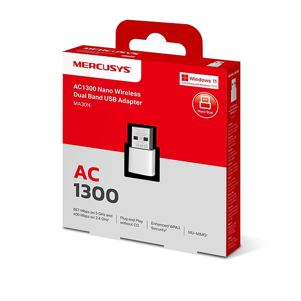 Фото - USB-адаптер мережі WiFi Mercusys MA30N