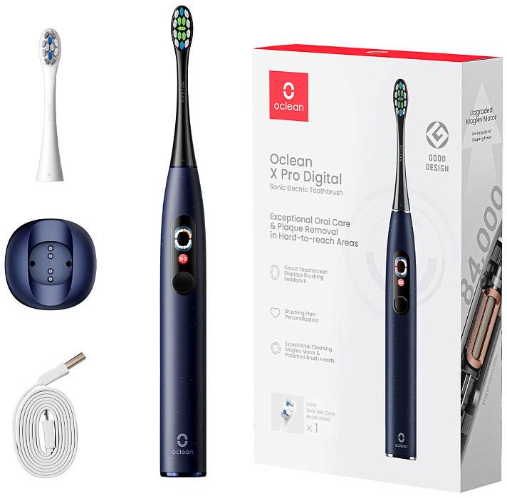 Фото - Зубна щітка електрична Oclean X Pro Digital Electric Toothbrush Dark Blue (6970810553482)