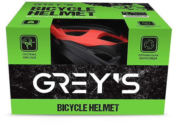 Фото - Шолом Grey's розмір L чорний-червоний матовий (GR21134)