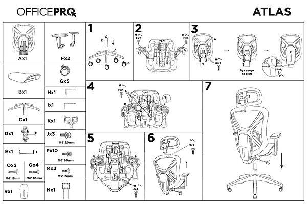 Фото - Крісло офісне OfficePro Atlas (OC630-B-DG-DG) Black/Dark Gray