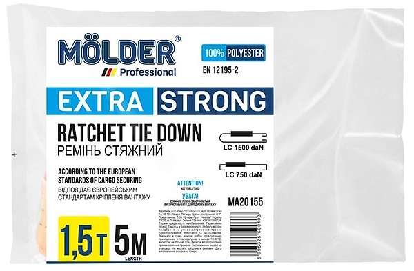 Фото - Стяжний ремінь Molder 1,5 т 5 м (MA20155)