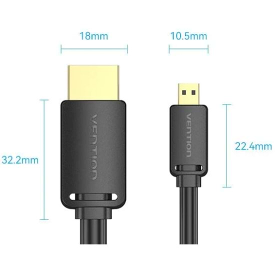 Фото - Кабель HDMI Vention HDMI M - mini M, 3.0 м, V2.0 4K 60Гц (AGIBI)