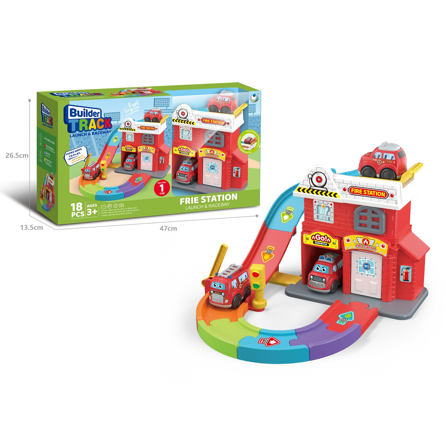 Игровой набор для малыша Builder Track Набор пожарного центра с машинкой (099-6)