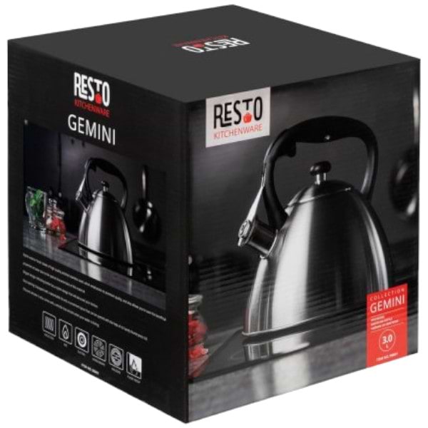 Фото - Чайник металлический RESTO GEMINI 3 л (90601)