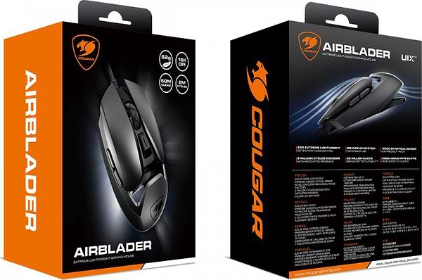 Фото - Миша дротова ігрова Cougar AIRBLADER Black